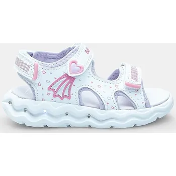 Dívčí sandály Bubblegummers dětské svítící sportovní sandále stříbrné, vel. 28