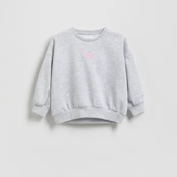 Dívčí mikina Reserved - Mikina s výšivkou - světle šedá - 311FA-09M - 311FA-09M-98