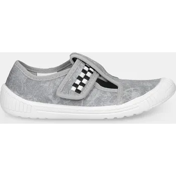 Chlapecké bačkory Mini b školní přezůvky na suchý zip šedé, vel. 32