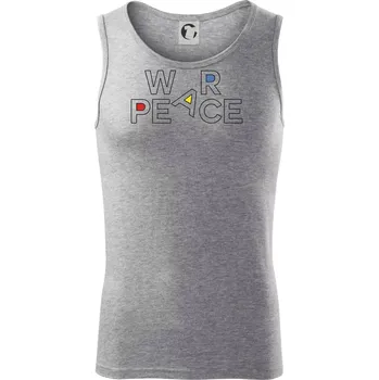 War, peace - barevný nápis - Tílko pánské Core - 2XL ( Tmavě šedý melír )