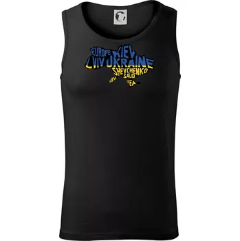Pánské termoprádlo Ukrajina - jména měst - Evropa - Tílko pánské Core - S ( Černá )