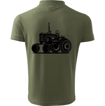Pánská košile Traktor Ukrajinské armády - Polokošile pánská Pique Polo 203 - M ( Khaki )
