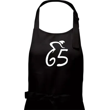 Kuchyňská zástěra Cyklista slaví pětašedesátku (65) - Pánská zástěra na vaření - Univerzální velikost ( Černá )