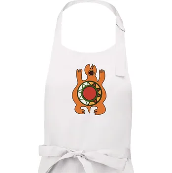 Kuchyňská zástěra Mayové - zvířata želva - Dámská zástěra na vaření - Univerzální velikost ( Bílá )