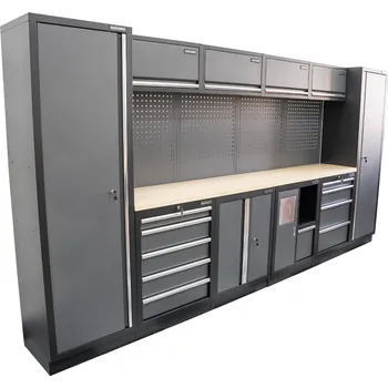 Dílenský stůl Matabro AKČNÍ SET Sestava 10 ks dílenského nábytku SET-CA01051 s dřevěnou pracovní deskou MB-TGW53