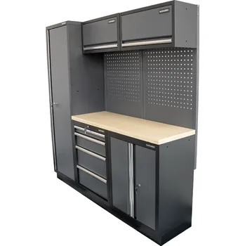 Dílenský stůl Matabro AKČNÍ SET Sestava 5 ks dílenského nábytku SET-CA01021 s dřevěnou pracovní deskou MB-TGW53