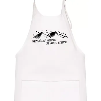 Kuchyňská zástěra Neznačená stezka je moje stezka - Dětská zástěra na vaření - Univerzální velikost ( Bílá )
