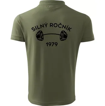 Pánská košile Silný ročník - Letopočet 1979 - Polokošile pánská Pique Polo 203 - S ( Khaki )