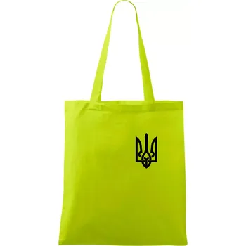 Nákupní taška Ukrajina trojzubec prso - Taška bavlněná - 42 x 38 cm ( Limetková )