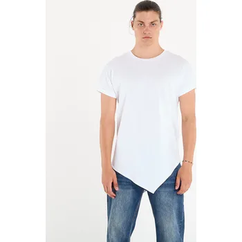 Pánské tričko Tričko Urban Classics Asymetric Long Tee White M
