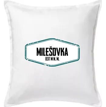 Polštář Hora Milešovka - Polštář 50x50 - 50x50 - Pouze potah ( Bílá )