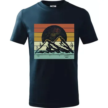 Vintage hory - Tričko dětské bavlněné - 98 cm / 2 roky ( Námořní modrá (velmi tmavá - téměř černá) )