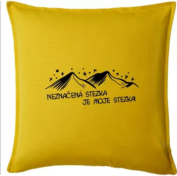Polštář Neznačená stezka je moje stezka - Polštář 50x50 - 50x50 - Pouze potah ( Žlutá )