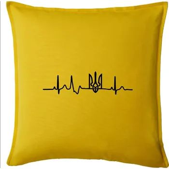 Polštář Ekg Ukrajina trojzubec - Polštář 50x50 - 50x50 - Pouze potah ( Žlutá )