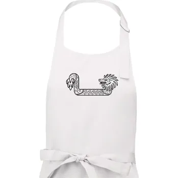 Kuchyňská zástěra Mayové - zvířata drak - Pánská zástěra na vaření - Univerzální velikost ( Bílá )