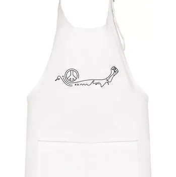 Kuchyňská zástěra Pěst a symbol míru - Dětská zástěra na vaření - Univerzální velikost ( Bílá )