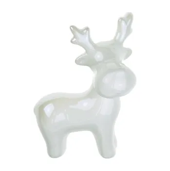 Vánoční dekorace Sob bílá perleť