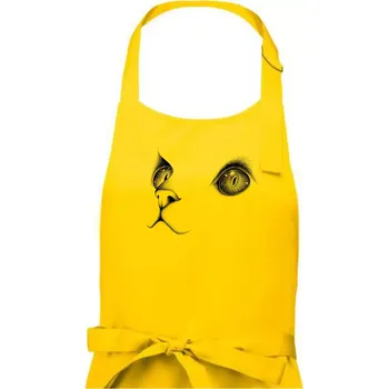 Kuchyňská zástěra Kočičí oči černé - Dámská zástěra na vaření - Univerzální velikost ( Žlutá )