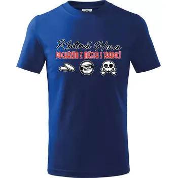 Chlapecké tričko Kutná Hora město s tradicí - Tričko dětské bavlněné - 98 cm / 2 roky ( Královská modrá )