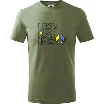 Chlapecké oblečení Ukraine - symbol peace - Tričko dětské bavlněné - 134 cm/8 let ( Khaki )