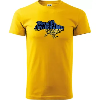 Pánské tričko Ukrajina - jména měst - Evropa - Triko extra velké (5-8XL) - 8XL ( Žlutá )