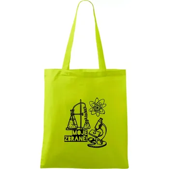 Moje zbraně - chemie - Taška bavlněná - 42 x 38 cm ( Limetková )