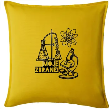 Polštář Moje zbraně - chemie - Polštář 50x50 - 50x50 - Pouze potah ( Žlutá )