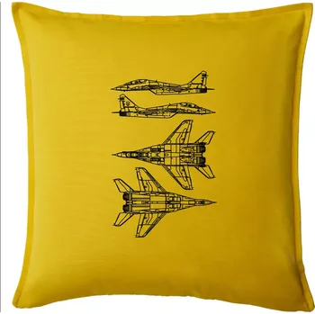 Polštář Mig 29 Fulcrum - obrys - Polštář 50x50 - 50x50 - Pouze potah ( Žlutá )