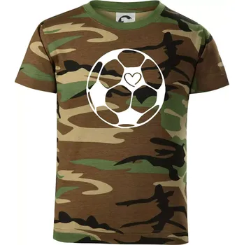 Chlapecké tričko I love fotbal míč - Dětské maskáčové triko - 122 cm/6 let ( Hnědý maskáč )
