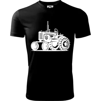 Traktor Ukrajinské armády - Dětské triko sportovní (dresovina) - 158 cm/12 let ( Černá )