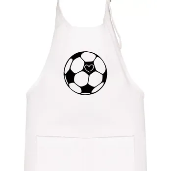 Kuchyňská zástěra I love fotbal míč - Dětská zástěra na vaření - Univerzální velikost ( Bílá )