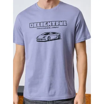 Sinsay - Tričko s potiskem - levandulová - 590EY-04X - 590EY-04X-XL