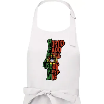 Kuchyňská zástěra Mapy - názvy měst - Portugalsko - Pánská zástěra na vaření - Univerzální velikost ( Bílá )