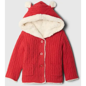 Chlapecký svetr GAP Chlapecké Baby sherpa kardigan CashSoft GAP Červená 68-80 (2547998)