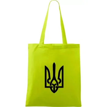 Ukrajina trojzubec velký - Taška bavlněná - 42 x 38 cm ( Limetková )