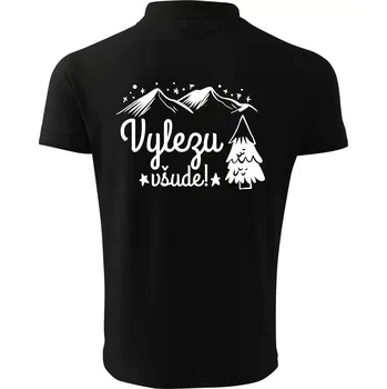 Pánská košile Vylezu všude - hory - Polokošile pánská Pique Polo 203 - L ( Černá )