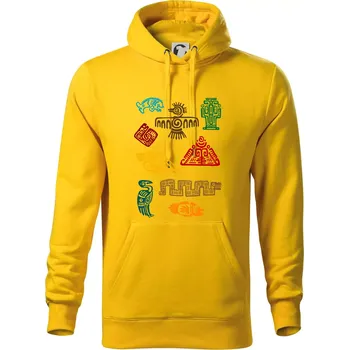 Pánská mikina Mayové - ikony příšery - Mikina pánská Cape s kapucí - XL ( Žlutá )