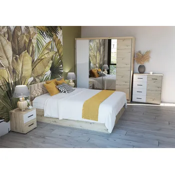 Noční stolek IDZ Noční stolek MARSYLIA 23, 40 cm Bílá/Dub Artisan