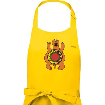 Kuchyňská zástěra Mayové - zvířata želva - Pánská zástěra na vaření - Univerzální velikost ( Žlutá )