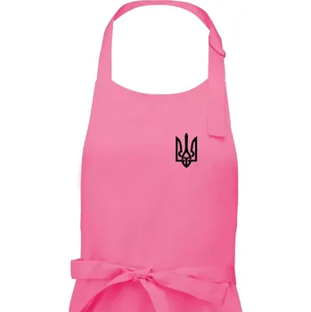 Kuchyňská zástěra Ukrajina trojzubec prso - Pánská zástěra na vaření - Univerzální velikost ( Růžová )