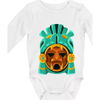 Mayové maska mátová - Body kojenecké s dlouhým rukávem - Dlouhý r. do 3 měs ( Bílá )