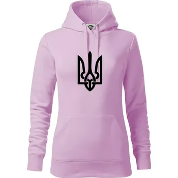 Dámská mikina Ukrajina trojzubec velký - Mikina dámská Cape s kapucí - S ( Orchid )