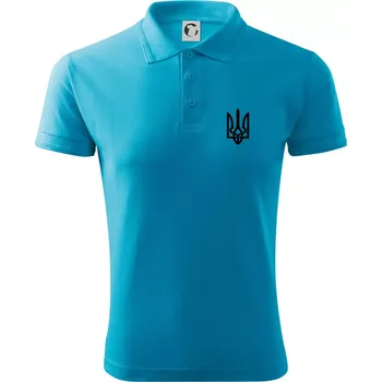 Pánská košile Ukrajina trojzubec prso - Polokošile pánská Pique Polo 203 - 4XL ( Světlý tyrkys )