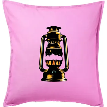 Polštář Petrolejka s horami - Polštář 50x50 - 50x50 - Pouze potah ( Růžová )