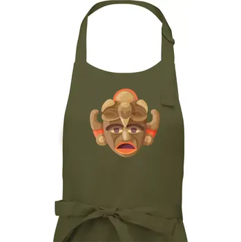 Kuchyňská zástěra Mayové maska černoch - Pánská zástěra na vaření - Univerzální velikost ( Khaki )