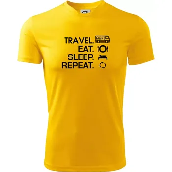 Chlapecké tričko Eat sleep travel - Van - Dětské triko sportovní (dresovina) - 158 cm/12 let ( Žlutá )