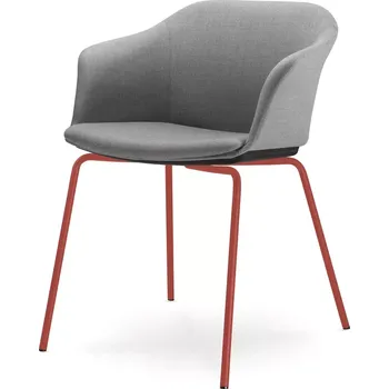 Jednací židle Konferenční křeslo Wave 033-N14 (4-nohá ocelová kostra signální červená RAL 3001, celočalouněný korp