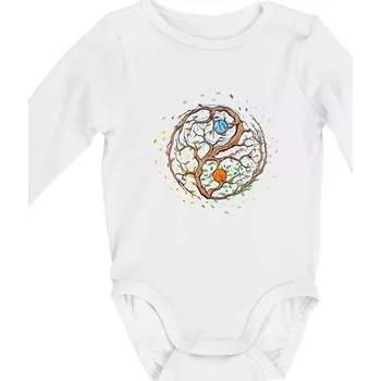 Kojenecké oblečení Yin & Yang strom - zima, léto - Body kojenecké s dlouhým rukávem - Dlouhý r. do 3 měs ( Bílá )
