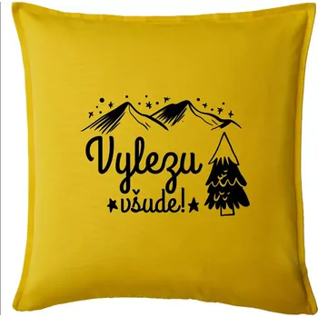 Polštář Vylezu všude - hory - Polštář 50x50 - 50x50 - Pouze potah ( Žlutá )