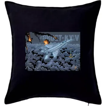 Polštář Andriy Dankovych - The Ghost of Kyiv - Polštář 50x50 - 50x50 - Pouze potah ( Černá )